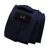 Dunhill woven silk tie in subtle monochrome tyre tread pattern