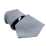 Dunhill grosgrain woven mulberry silk tie in a grey blue tone