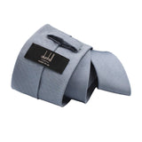 Dunhill grosgrain woven mulberry silk tie in a grey blue tone