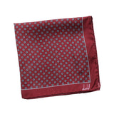 Dunhill mulberry silk pocket square in a hexbolt pattern