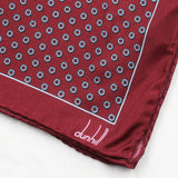 Dunhill mulberry silk pocket square in a hexbolt pattern