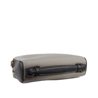 Dunhill grained leather and canvas zipped wash bag