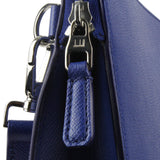 Dunhill Cadogan zipped pouch constructed in cobalt blue grained leather
