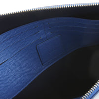 Dunhill grained leather folio Luxurious grained leather in blue with oversize engine turn patterning