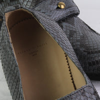 Dunhill Duke Strap Loafers in a luxurious grey tone snakeskin upper
