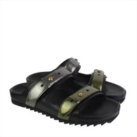 Dunhill Duke Strap sandals in a metallic silver and bronze tone