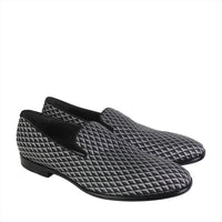 Dunhill evening slipper in a woven silk engine turn pattern