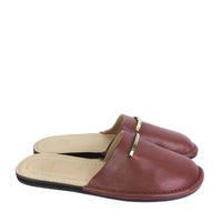 Dunhill Duke fine leather slippers in a burgundy tone