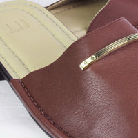 Dunhill Duke fine leather slippers in a burgundy tone