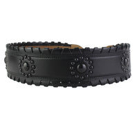 Alaia waist belt in black leather Black powder coated metal studded detailing