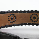 Alaia waist belt in black leather Black powder coated metal studded detailing
