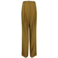 Paul Smith wide leg trousers in a burnt ochre tone twill wool fabric