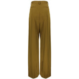 Paul Smith wide leg trousers in a burnt ochre tone twill wool fabric