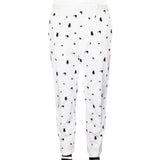 DSquared2 white tapered leg trousers with black alien embroidery