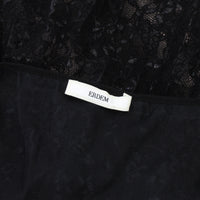 Erdem sheer lace top in a floral pattern<br>Black with shimmering onyx black detailing