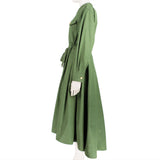 Alexander McQueen military inspired khaki green shirt dress with gold tone button fastening