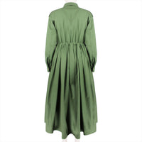 Alexander McQueen military inspired khaki green shirt dress with gold tone button fastening
