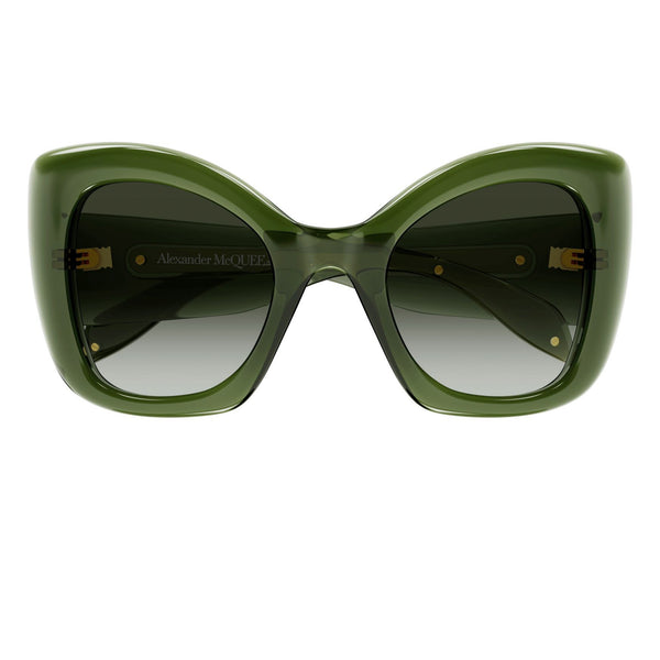 Alexander McQueen sunglasses in an oversize dark emerald tone frame