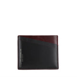 Burgundy Assemblage leather cardholder in black and burgundy