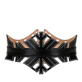 Alexander McQueen cut-out corset belt in black leather
