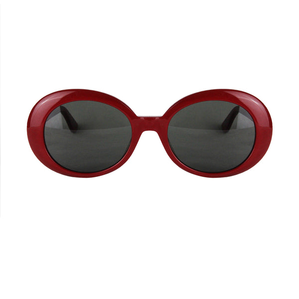 Saint Laurent Surf oval sunglasses in a cherry red tone