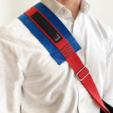 Dunhill woven blue and red nylon bag strap