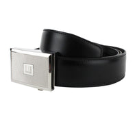 Dunhill black leather belt with automatic buckle