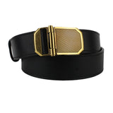 Dunhill black leather belt An antique brass tone buckle in an engraved engine turn pattern