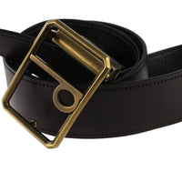 Dunhill reversible leather belt in grained leather and signature d buckle in a brass tone