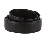 Dunhill grained black leather belt with silver tone Dunhill logo buckle