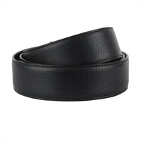 Dunhill grained black leather belt with silver tone buckle fastening