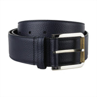 Dunhill grained leather belt in a dark blue tone