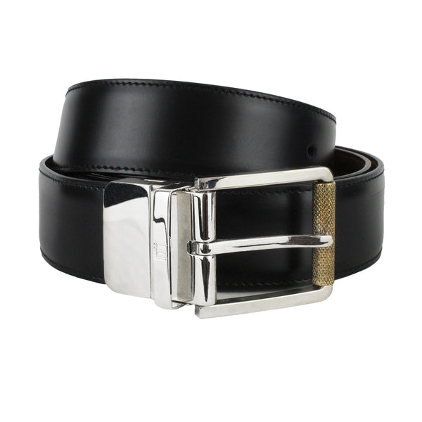 Dunhill reversible leather belt in Black and Tan