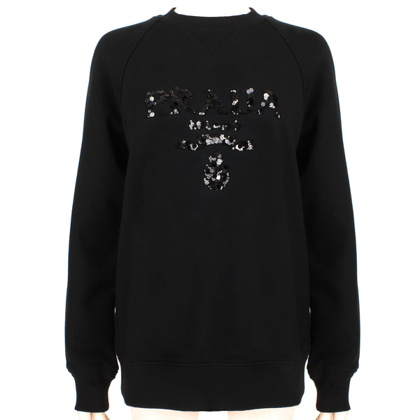 Sequin Logo-Embellished Cotton-Jersey Sweatshirt