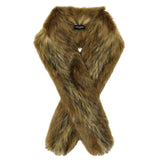 Saint Laurent luxuriously soft faux fur scarf in brown tones