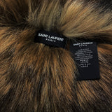 Saint Laurent luxuriously soft faux fur scarf in brown tones