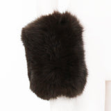 Saint Laurent luxurious fox fur cuff in a deep mahogany brown tone