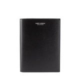 Saint Laurent grained leather passport holder in black