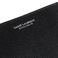 Saint Laurent grained leather passport holder in black