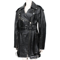 Alexander McQueen runway collection coat dress in black leather