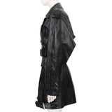 Alexander McQueen runway collection coat dress in black leather