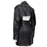 Alexander McQueen runway collection coat dress in black leather