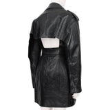 Alexander McQueen runway collection coat dress in black leather