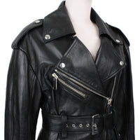 Alexander McQueen runway collection coat dress in black leather