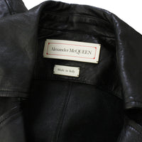 Alexander McQueen runway collection coat dress in black leather