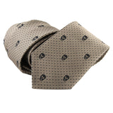 Alexander McQueen narrow silk tie in a signature skull and dot pattern