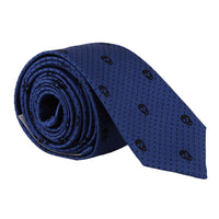 Alexander McQueen narrow silk tie in a signature skull and dot pattern