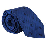 Alexander McQueen silk tie in a signature skull and dot pattern