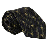 Alexander McQueen&nbsp;silk tie in a signature skull and dot pattern