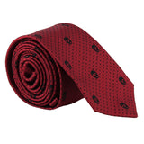 Alexander McQueen narrow silk tie in a signature skull and dot pattern